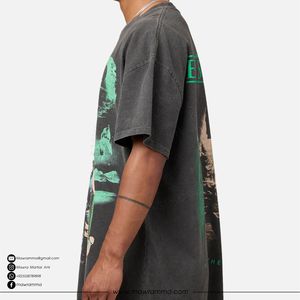 Camiseta Extra Grande con Logotipo Personalizado, 100% Algodón, Gruesa, Ecológica, de Secado Rápido, al por Mayor, Unisex, para Verano, Moda para Exteriores, OEM - Product Image 2