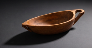 Plat allongé en bois de noyer avec poignées sculptées intégrées, bol de service en bois de manguier, vaisselle élégante - Product Image 3