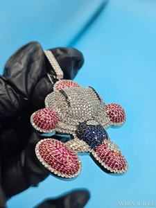 Pendentif en diamant Moissanite véritable, en argent Sterling 925, ton or Rose, bijoux Hip Hop, breloque pour hommes et femmes, avec certification GRA - Product Image 6