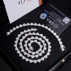 Conjunto de Collar de Perlas de Moissanita de Lujo, Joyería Hip Hop con Incrustaciones de Diamantes VVS1, Cadena con Cierre de Diamantes - Product Image 4