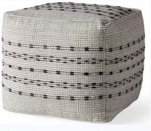 Puf Decorativo Minimalista con Patrón de Follaje, Hecho a Mano con Cuerda de Algodón y Bambú, Relleno de Bolas de PU, Móvil, para Dormitorio o Sala de Estar, FSS - Product Image 3