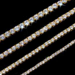 AMBER JEWELS ชุดกำไลเทนนิสหินธรรมชาติชุบทอง 18K สุดหรู ทรงเหลี่ยมเจียระไนแบบเรเดียนท์คัท ดีไซน์กรงเล็บ สไตล์ฮิปฮอป สำหรับทั้งชายและหญิง ได้รับการรับรอง - Product Image 2