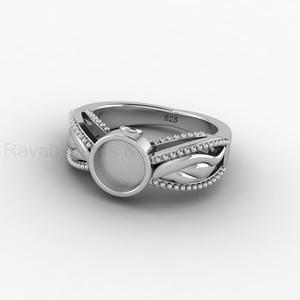Solid 925 Silver 14k Gold Plated 6mm Round <b>Blank</b> Bezel Cup Designer <b>Ring</b> Cabochon Setting DIY Keepsake Resin CZ Jewelry Findings - Product Image 2