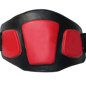 Five B Unisex PU Boxing Belly Guard Protector Red Black Durable Adjustable Martial Arts Training Equipment Stomach Protector - Product Image 1