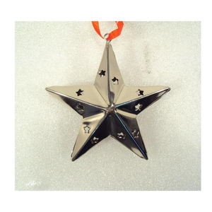 Adornos colgantes de estrella metálica de color azul para decoración navideña del hogar. - Product Image 4