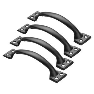 4 maniglie rustiche da 6,5 pollici per cancelli esterni, maniglia per porta da fienile con rivestimento resistente alla ruggine, in acciaio al carbonio resistente per cancelli e recinzioni E - Product Image 1