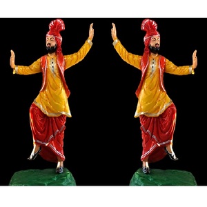 Estatua de Bhangra para Bodas Punjabi, Estatua de Fibra Jatt para Bailar en Bodas, Estatuas/Atrezzo Premium para Decoración de Salones de Banquetes, Venta al por Mayor - Product Image 1