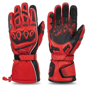 Guantes cálidos para motocicleta diseñados con materiales resistentes a la intemperie, palmas acolchadas y dedos flexibles para mayor comodidad en la conducción invernal. - Product Image 1
