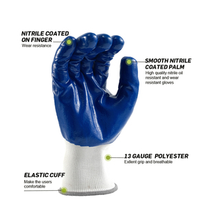Nitrile 10mil Anti-Chemical Protective Work <b>Gloves</b> Durable Palm Coverage Breathable Comfort <b>Moisture</b>-Wicking Reliable Traction - Product Image 2