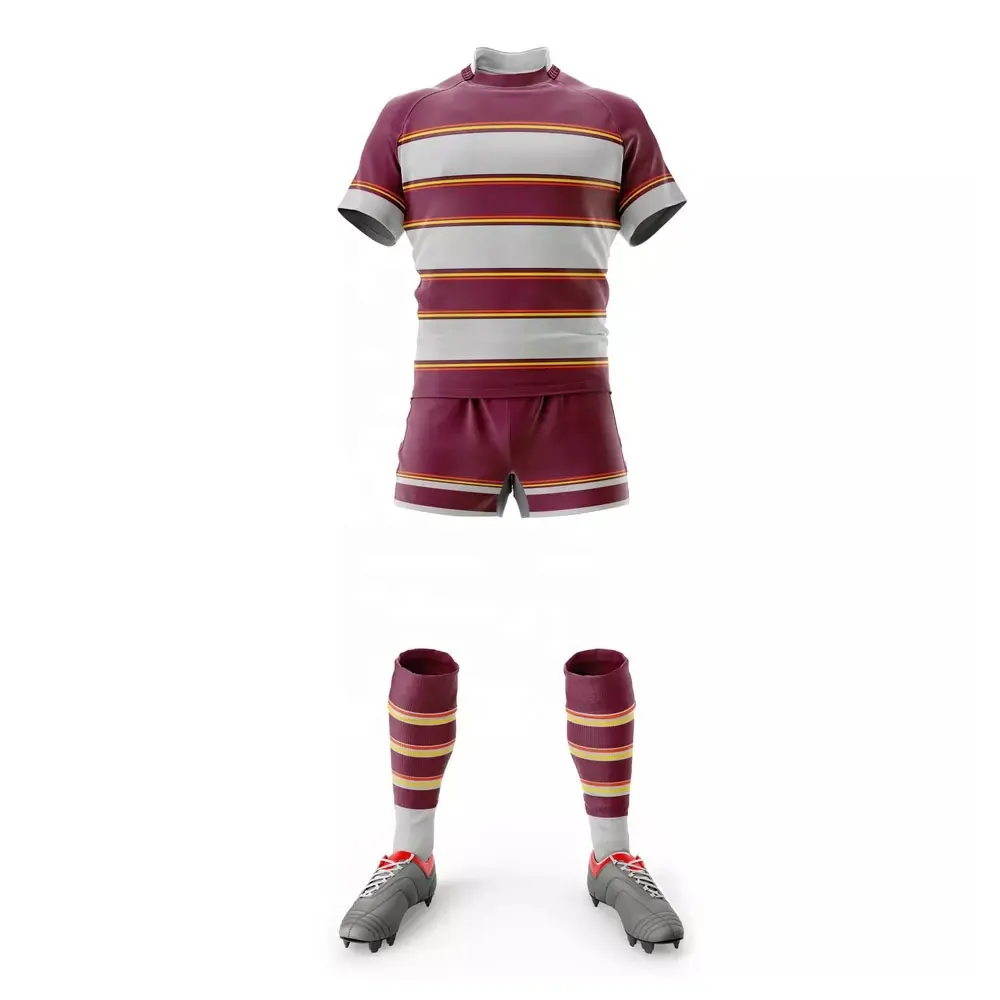 Ensemble d'uniforme de Rugby 2 couleurs, 100% Polyester, respirant, bon prix, taille personnalisée, ensemble d'uniforme de Rugby