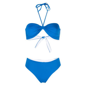 Traje de Baño de 2 Piezas para Mujer al por Mayor, Bikini con Logo Frontal, Ropa de Playa, Servicio OEM, Antibacteriano y Transpirable - Product Image 1