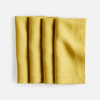 Ensemble de serviettes en lin doux et écologiques classiques pour table à manger, couleur prune
