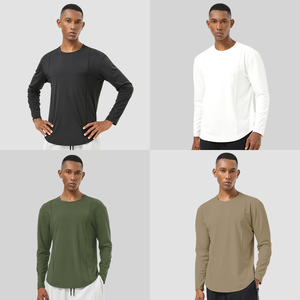 Chemises respirantes d'été à séchage rapide, coupe ajustée, t-shirts de sport à manches longues pour hommes, vêtements de musculation et de fitness - Product Image 3