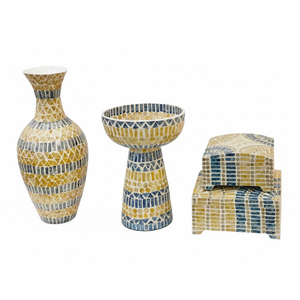 Mesa de Centro Redonda con Incrustaciones de Hueso y Diseño Floral, Mueble de Lujo con Madreperla y Base de Latón, Decoración para el Hogar - Product Image 2