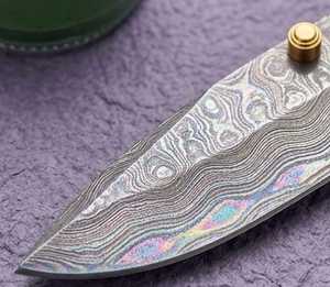 Navaja Plegable Multiusos con Hoja de Acero de 20.8cm, Punta de Gota, Perilla de Pulgar, Mango de Madera, Diseño Artístico, 0.5mm, 6.7in de Longitud Total, Afilada - Product Image 6