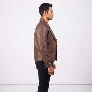 Veste de style motard pour homme, veste décontractée à fermeture éclair, veste à manches longues, veste tendance, fabrication sur mesure, vente en gros - Product Image 3