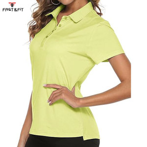 Chemises de golf pour femmes à manches courtes en coton 100% tricoté satiné, séchage rapide, avec logo personnalisé imprimé de haute qualité - Product Image 2