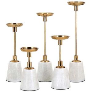 Hot Selling Marble Brass <b>Candle</b> Stand Decorative Pillar <b>Candle</b> Holder Luxury Home Decor Trending Gold Flower Metal <b>Candle</b> Stand - Product Image 3