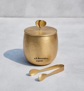 Conteneur à glace en aluminium de style vintage, éco-responsable, fait main, avec pince assortie, taille personnalisée pour les mariages, les fêtes, les hôtels, les bars à domicile - Product Image 4