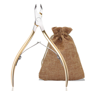 Coupe-cuticules doré le plus vendu avec étui de <span class=keywords><strong>voyage</strong></span>, en acier inoxydable, pour éliminer les peaux mortes, kit de manucure professionnel - Product Image 1