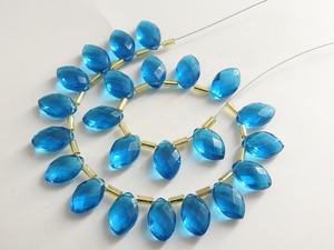 Tanzanite bleu Quartz perle à facettes Marquise 12X8MM larme bijoux faits à la main boucle d'oreille paire lâche verre cristal perle - Product Image 2