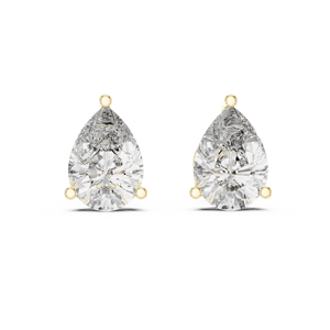 Pendientes de tuerca con forma de pera, de oro, con diamantes cultivados en laboratorio de alta calidad, joyería para niñas. - Product Image 1