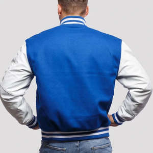 Chaqueta Varsity de manga larga para hombre, diseño personalizado al por mayor, últimas tendencias, lisa, sin estampado, para invierno. - Product Image 4