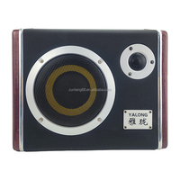 Caisse de subwoofer actif pour voiture de 10 pouces, 1500 W de puissance de pointe, forme trapézoïdale, amplificateur intégré, haut-parleur de basses pour système audio de voiture
