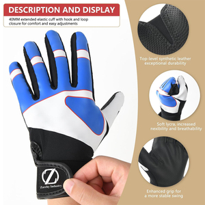 ถุงมือตีเบสบอลหนังพร้อมที่จับระบายอากาศได้สำหรับเด็กชายและเด็กหญิง - Product Image 4