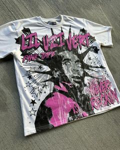 T-shirt à manches courtes sérigraphié Lil Uzi Vert Pink Tape Never Reckon pour homme, style streetwear, col rond, coupe classique, en jersey de coton - Product Image 2