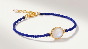 925 Sterling Silver <b>Gold</b> Plated Moonstone Thread <b>Bracelet</b> Everyday Wear <b>Bracelet</b> - Product Image 2