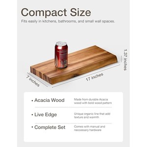 Premium Acacia Wood Floating <b>Shelves</b> Wholesale | Live Edge Design | Moradabad India - Product Image 2