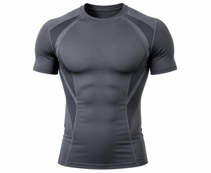 Custom <b>Men's</b> <b>Compression</b> T-<b>Shirt</b> Breathable Slim Fit Canvas Quick Dry Base Layer Gym Fitness Running Athletic Sports OEM ODM - Product Image 1