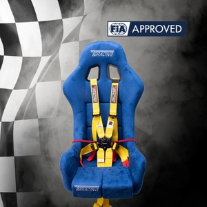 Ceinture de sécurité de course SPORT PLUS 3 homologuée FIA de qualité supérieure, harnais à 6 points avec système de réglage rapide des épaulettes pour les équipes - Product Image 1