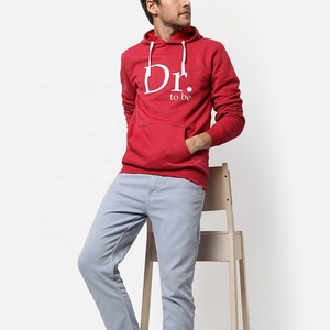 เสื้อฮู้ดดี้ลายกราฟิกสำหรับผู้ชาย สีแดงเฮเธอร์ ผ้าฝ้ายฟลีซ เสื้อพูลโอเวอร์ Dr To Be ผู้ผลิตเสื้อผ้า - Product Image 2