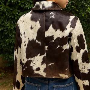 Dernière Collection 2025 – Veste en Cuir de Vachette Véritable pour Femme, Tendance, avec Col Rabattu de Haute Qualité - Product Image 3