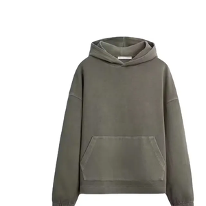 Sudadera con Capucha de Alta Calidad, Corte Regular, Hombros Caídos, Sin Cordones, Lisa, de Felpa Gruesa, Algodón y Poliéster, Unisex, Invierno, Transpirable, Digital - Product Image 2