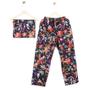 Elegante Conjunto de Pijama de Algodón Casual con Estampado Floral, Largo, para Fiesta de Bodas, Suave y Transpirable, Ropa de Dormir para Verano - Product Image 2