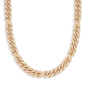 18mm Moissanite Cuban Link <b>Chain</b> Necklace Gold Plated <b>Iced</b> <b>Out</b> Flat Twist <b>Chain</b> for Men Women Party Gift - Product Image 5