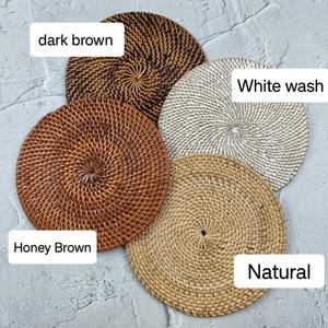 Set of 4 Rattan Coasters Perfect for Kitchen Countertop Daily Dining Drink <b>Protection</b> and Home <b>Table</b> Decor Wholesale From India - Product Image 3