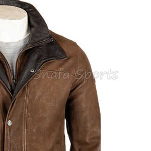 Premium <b>Men's</b> Genuine Sheep Leather <b>Jacket</b> With <b>Shearling</b> winter coat premium quality Wholesale Leather <b>Jackets</b> - Product Image 3