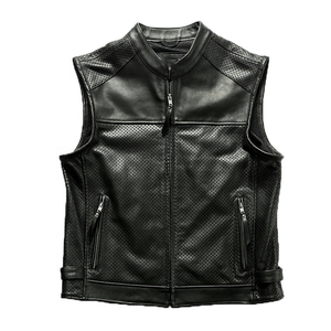 Best Real Leather Waistcoat Male Manufacturer <b>Utility</b> Casual Cowhide Motorcycle Sleeveless Jacket <b>Vests</b> - Product Image 1