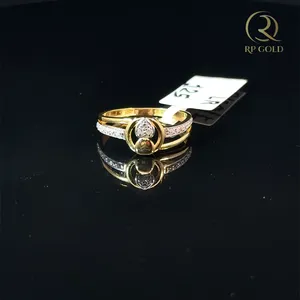 Elegant <b>gold</b> <b>ring</b> with heart design and sparkling stones stylish modern jewelry for women daily wear and gifting - Product Image 2