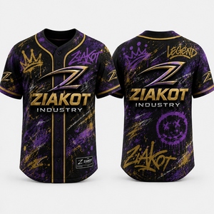 เสื้อเบสบอลผู้ชาย ZIAKOT พิมพ์ลายเต็มตัว สีทองขาว แขนสั้น ทรงปกติ ระบายอากาศได้ดี ชุดกีฬา - Product Image 4