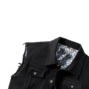Gilet en jean vintage pour femme, décontracté, couleur unie, boutonné sur le devant, délavage clair, coton, taille haute, coupe ajustée, style automne, respirant - Product Image 2