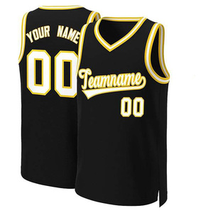 Camiseta de Baloncesto Negra Personalizada OEM, Cuello en V, Sin Mangas, Malla, Nombre del Equipo 00, Impresión Sublimada, Unisex, Transpirable, Ropa Deportiva para Adultos - Product Image 1