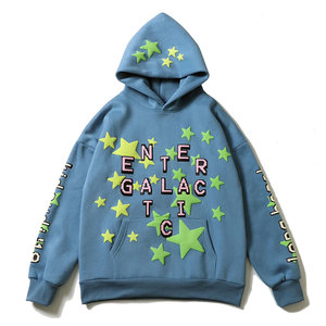 เสื้อฮู้ดผ้าฟลีซคอตตอน 100% แบบกำหนดเองสำหรับผู้ชาย พิมพ์ลายโลโก้แบบนูน 3 มิติ เสื้อฮู้ดออกกำลังกายฤดูหนาว ไซส์มาตรฐาน ผ้าคอตตอนผสม - Product Image 1