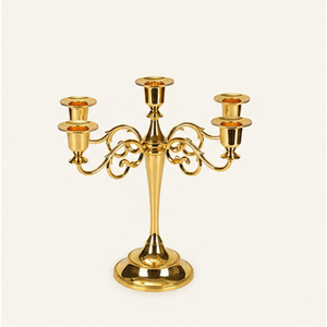 Candelabro de Metal Dorado de 5 Brazos, Centro de Mesa para Bodas, Portavelas, Decoración para Eventos y Fiestas, Directo de Fábrica - Product Image 3