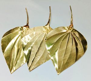 Arte Metálico Dorado con Diseño de Hoja Tropical, Decoración Moderna para Colgar en la Pared, Acabado Metálico Elegante - Product Image 6