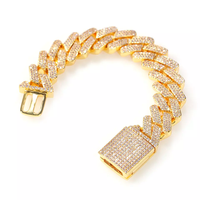 Chaîne de poignet de luxe unisexe en or massif 14 carats avec diamant de laboratoire taille brillant certifié IGI, modèle 079 Premium, style affirmé et tendance